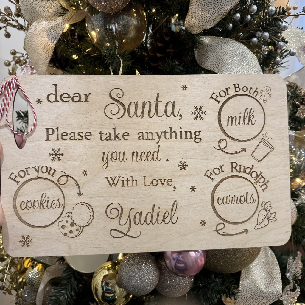 Personalized Santa treat tray