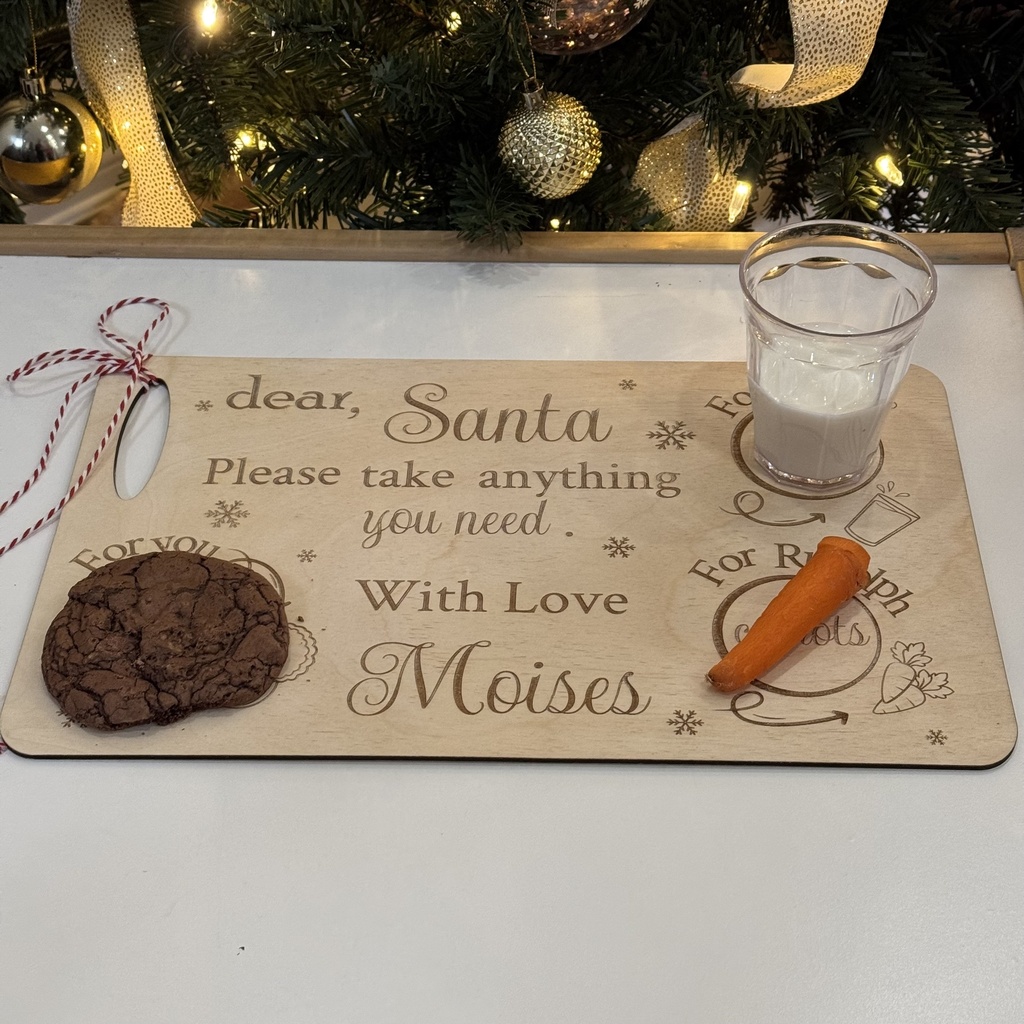 Personalized Santa treat tray