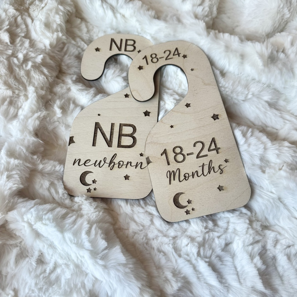 Personalized, Wooden and engraved Closet Dividers Set of 7