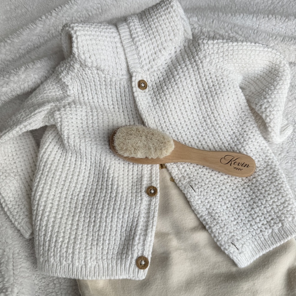 Baby brush and Baby Comb Wooden, engraved and Personalized.