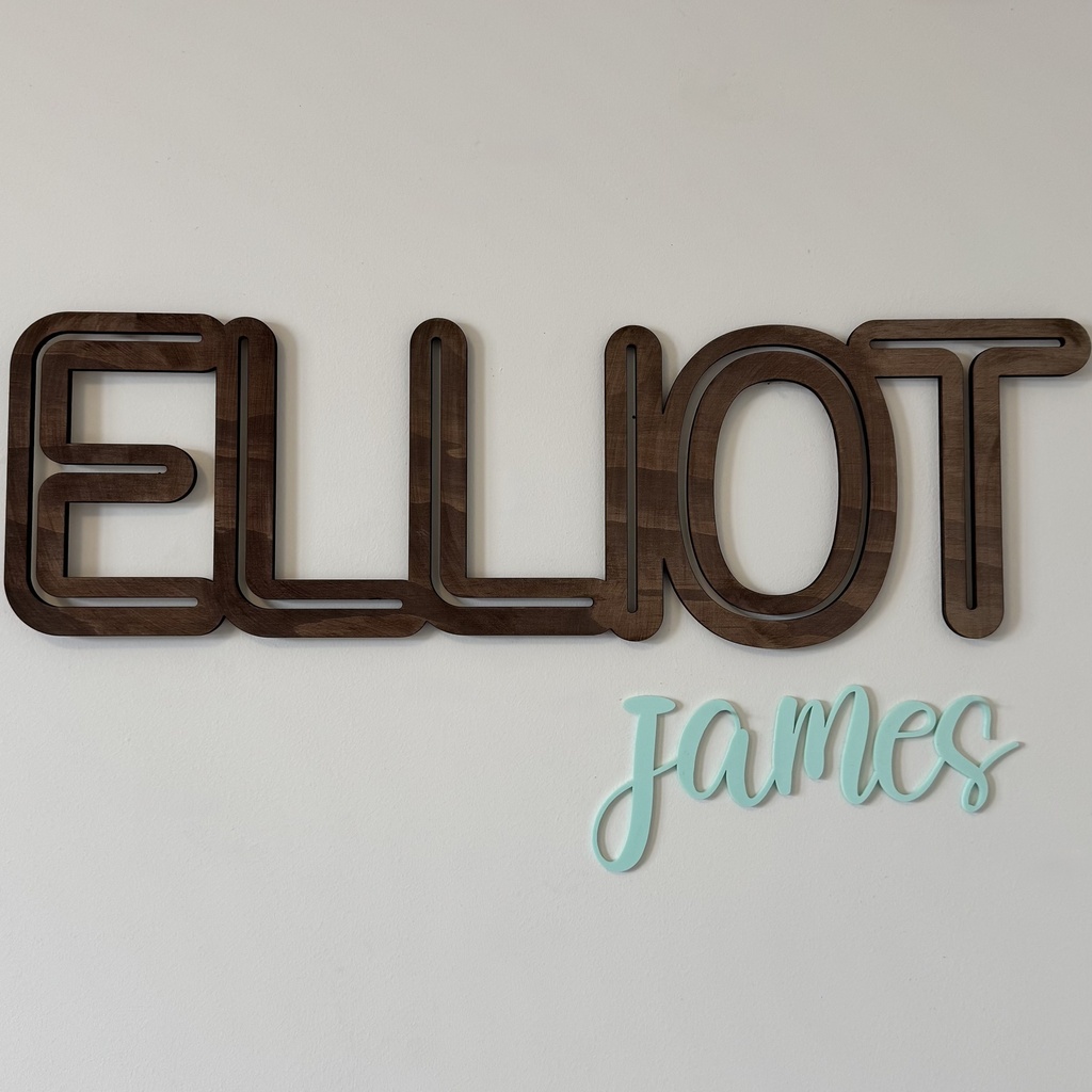 Custom Wood and Acrylic Wall Name