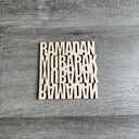 Set of 4. Unique Ramadan Design Wood Coaster with Personalized Tag for gift