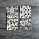 Set of 4. Unique Ramadan Design Wood Coaster with Personalized Tag for gift
