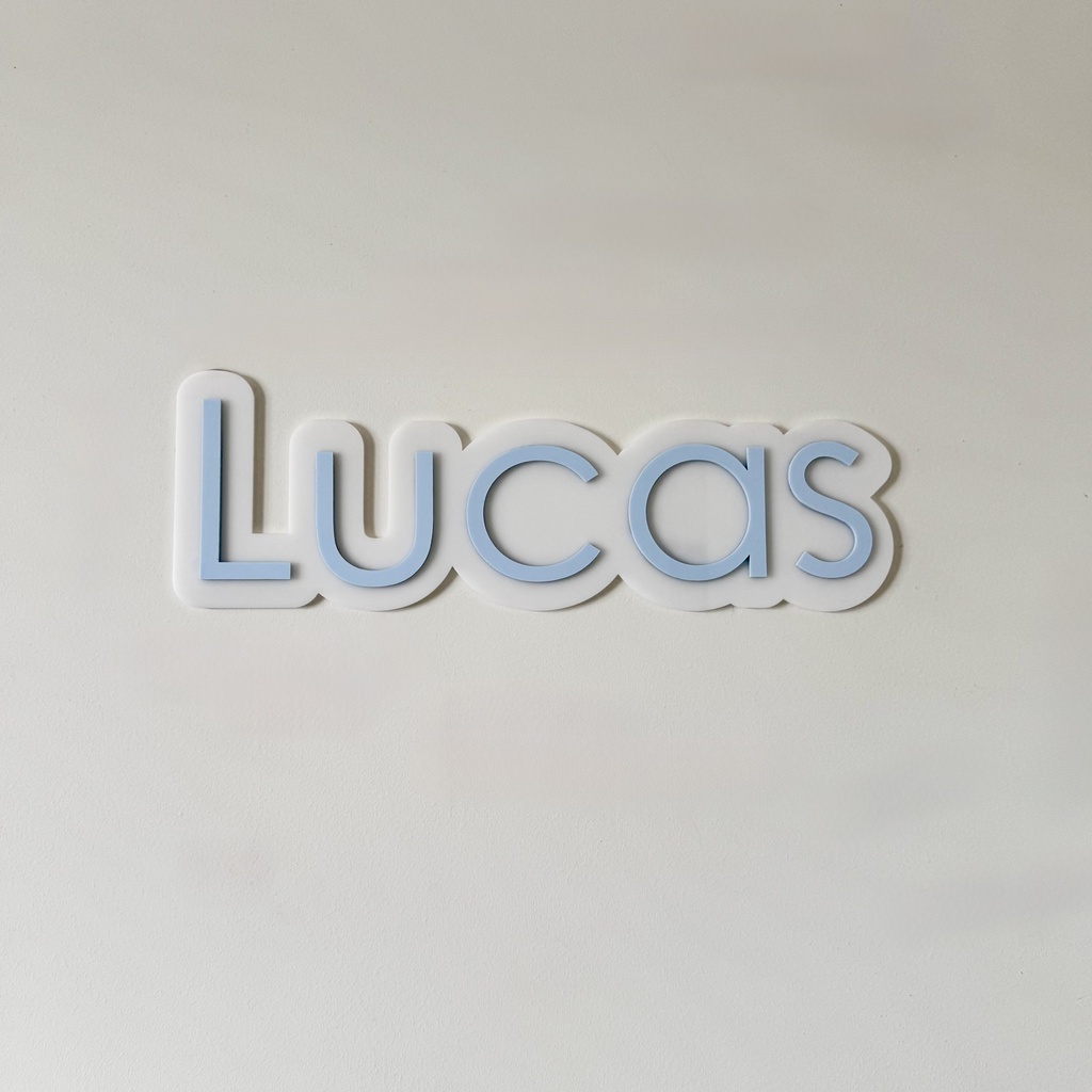 Personalized doble layer Acrylic Wall Name