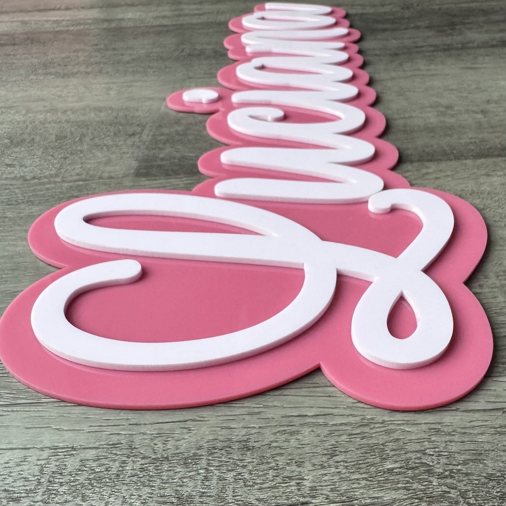 Personalized doble layer Acrylic Wall Name