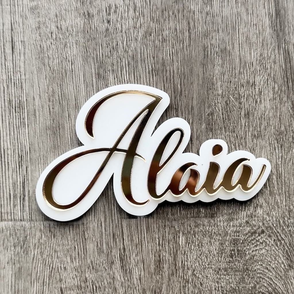 Personalized doble layer Acrylic Wall Name