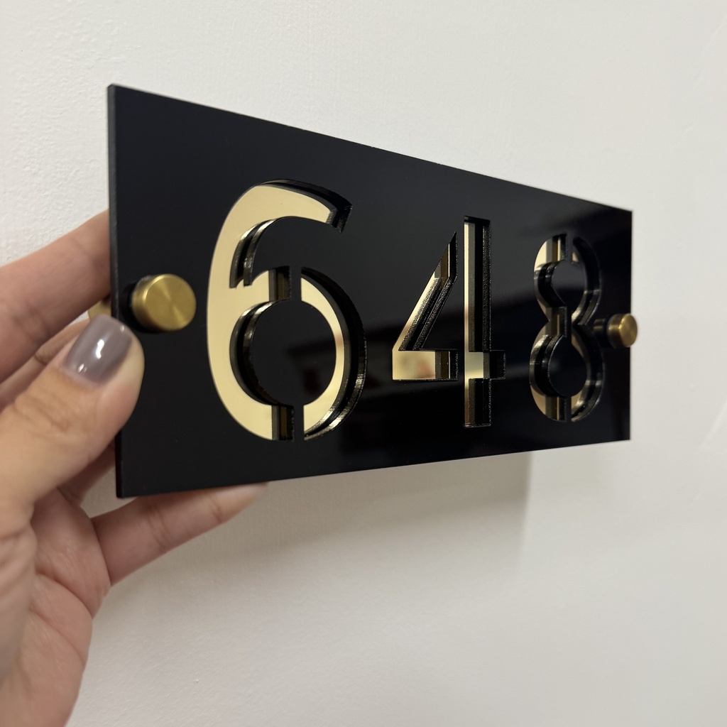 Acrylic House number sign
