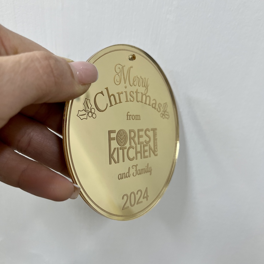 Corporate Customized Ornament. Mirror Acrylic