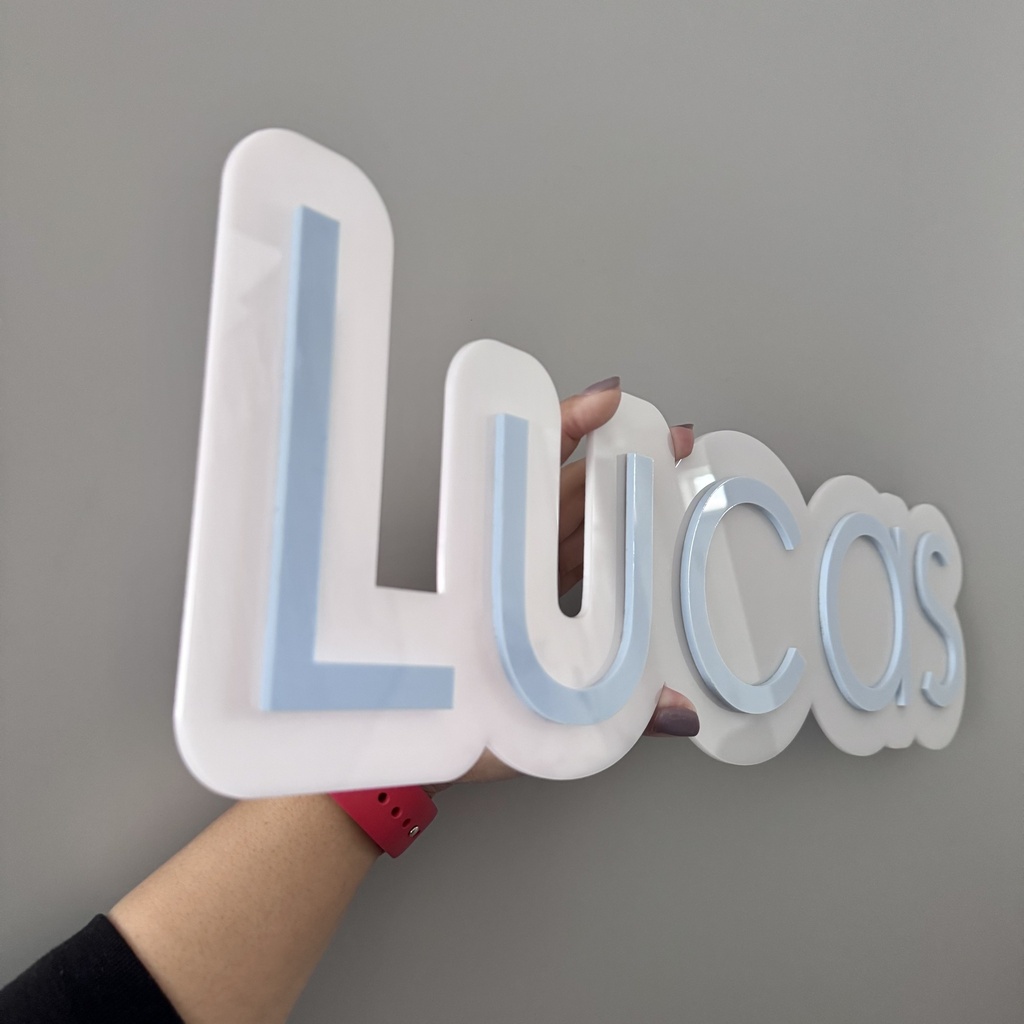 Personalized doble layer Acrylic Wall Name