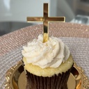 10 Pcs-Mirror Acrylic Cross Cake Topper for Every Special Occasion