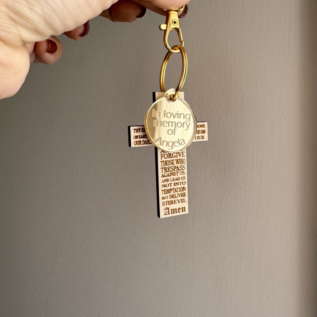 Pack of 12 -"Our Father" Cross Keychain