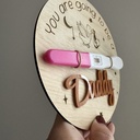 Wooden pregnancy sign annoucement