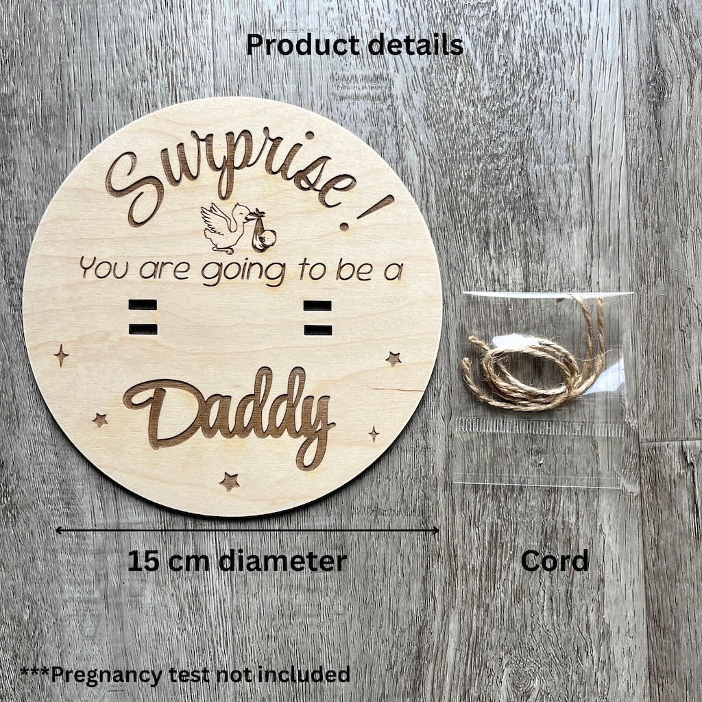 Wooden pregnancy sign annoucement