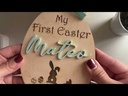 Personalized My First Easter Milestone | Baby's First Easter Keepsake | Custom wood disk | Newborn Photo Prop | Baby Shower Gift |