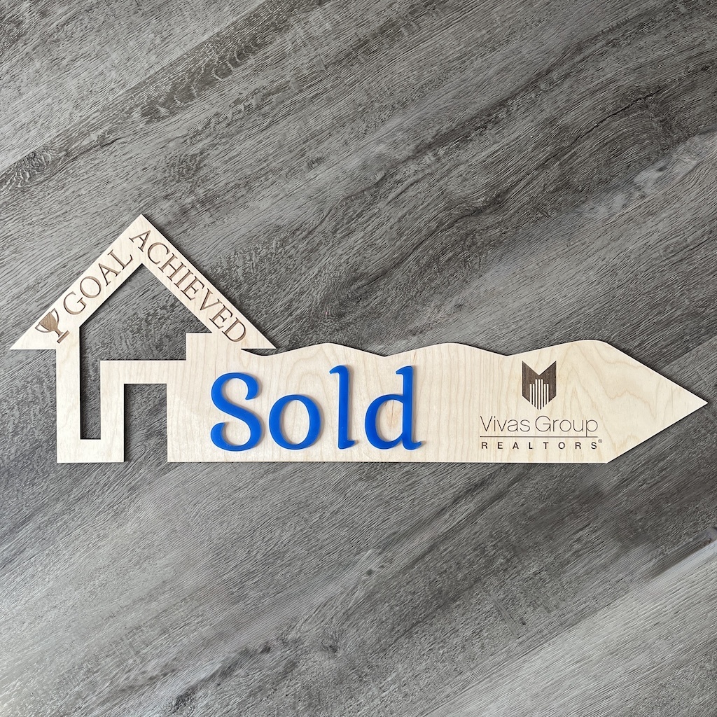 Custom Realtor Sold Key Sign | Sold Sign with Logo | Real Estate Closing Gift