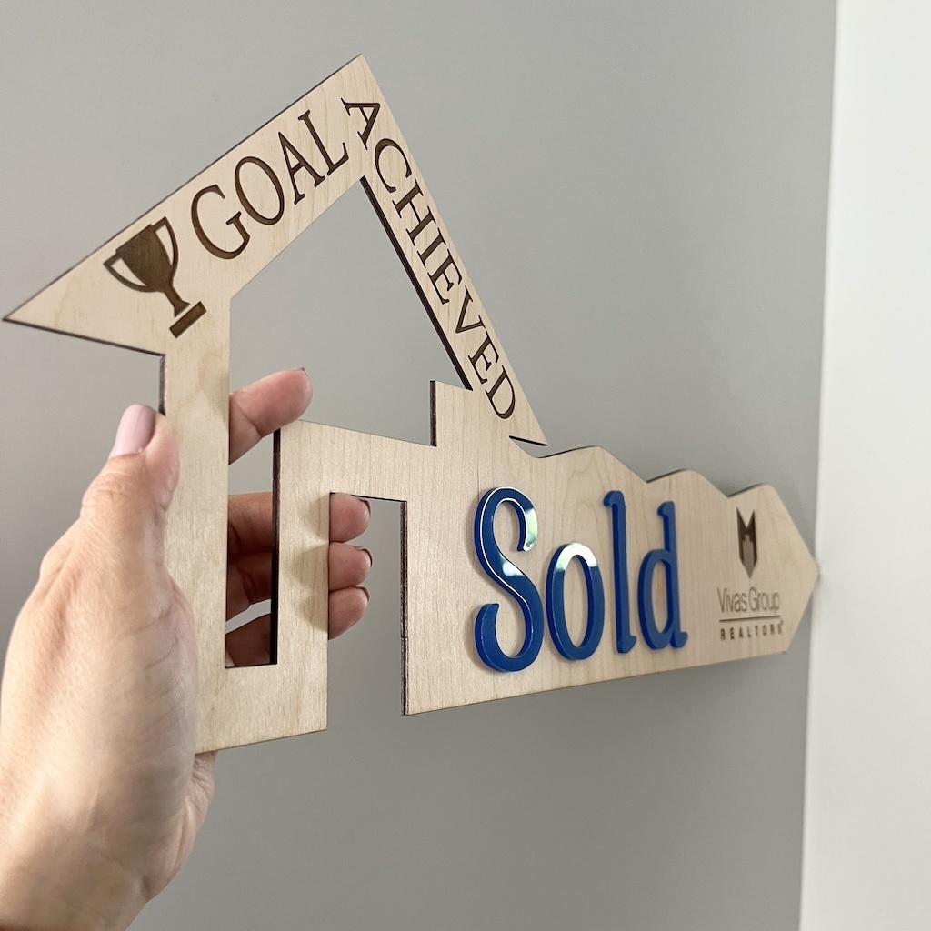 Custom Realtor Sold Key Sign | Sold Sign with Logo | Real Estate Closing Gift