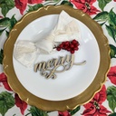 Set of 4 Wood christmas words for dinning setting