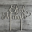 Custom Wood and Engraved Cake Topper