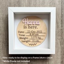 Wood and Acrylic Personalized newborn announcement Sign | Baby info engraved | Wooden Birth Sign