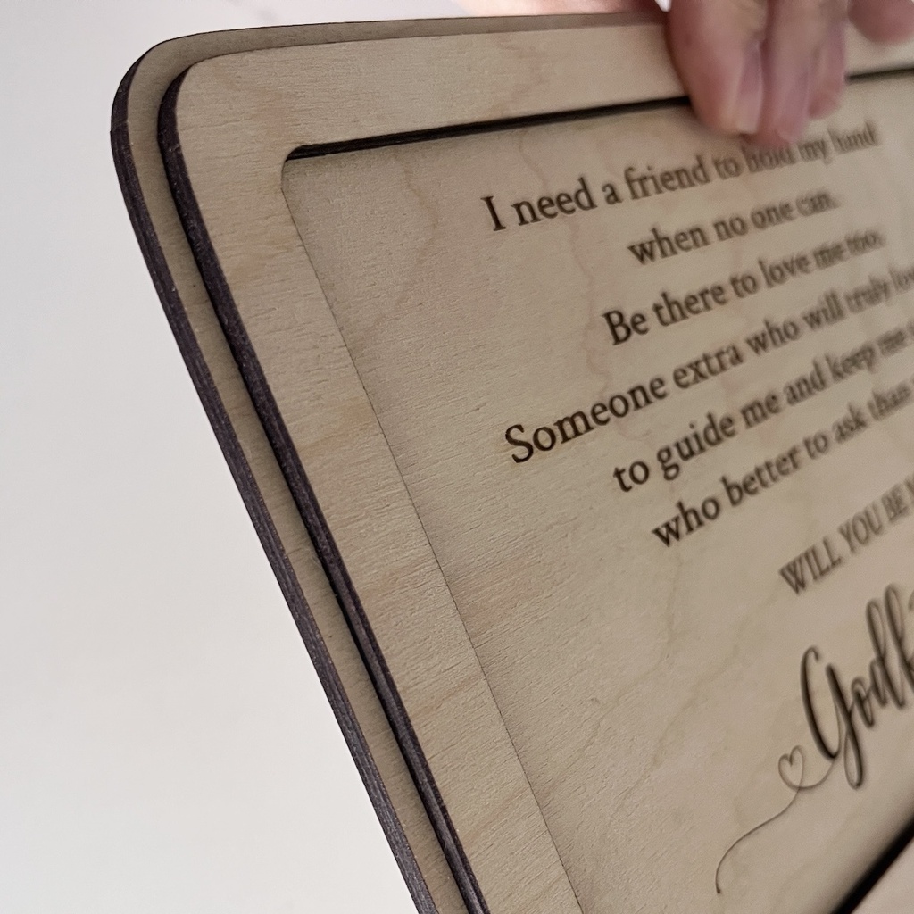 Wood and Engrave Godparents Proposal