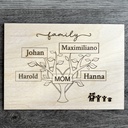 Custom mothers day gift-Wood and Engraved Family Tree Sign.
