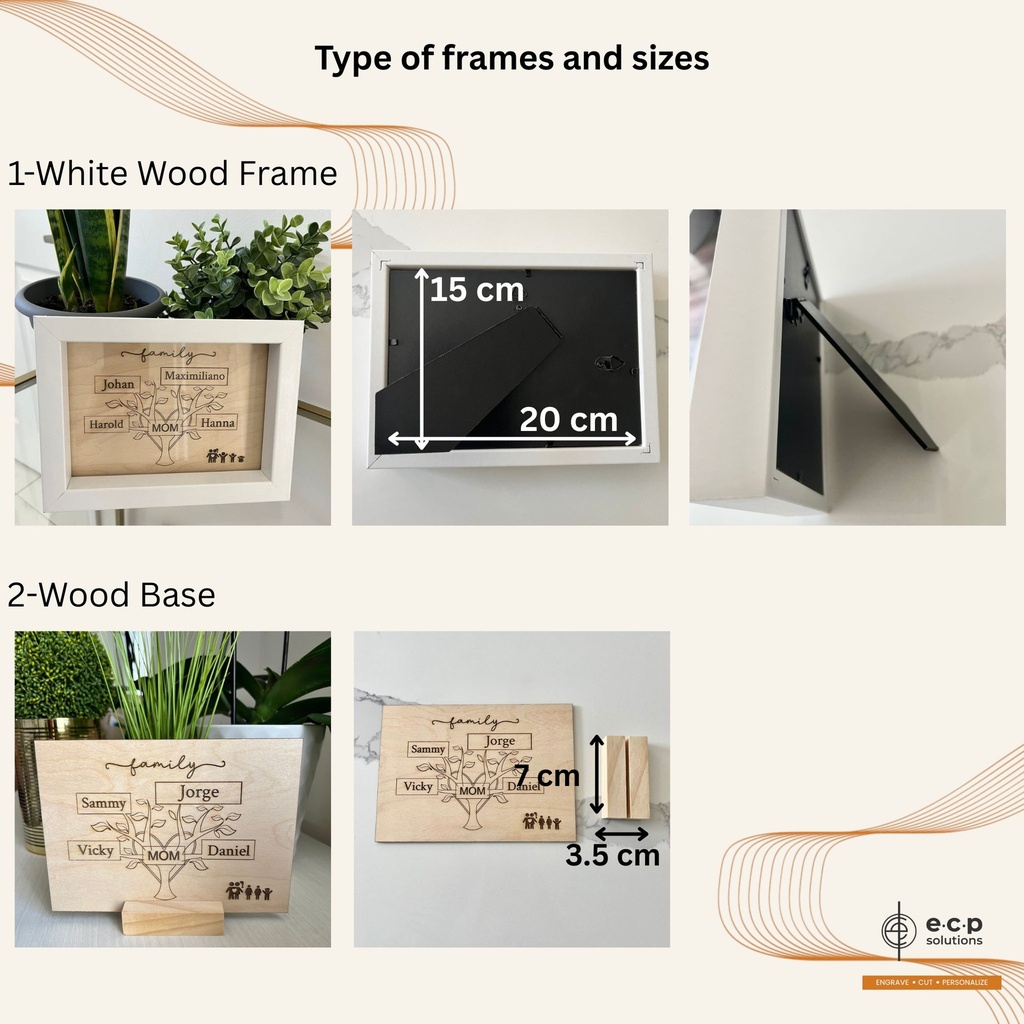 Custom mothers day gift-Wood and Engraved Family Tree Sign.