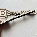Business Watermark | Custom Wood and engraved Branding Social media Tag