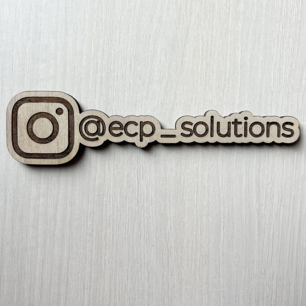 Business Watermark | Custom Wood and engraved Branding Social media Tag