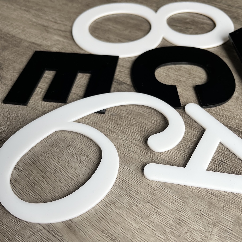 Acrylic House Number Sign | Floating Address Sign | Black or White Acrylic