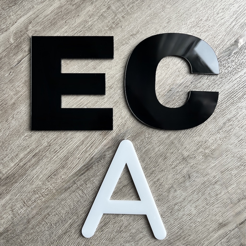 Acrylic House Number Sign | Floating Address Sign | Black or White Acrylic