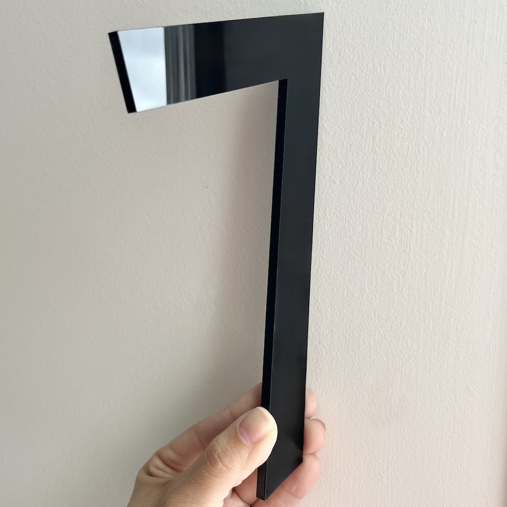 3mm Black or White Adhesive custom acrylic number | Laser cut Acrylic