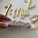 Custom Name & Age Acrylic Cake Charm – Double Layer Laser Cut Cake Fropper – Personalized
