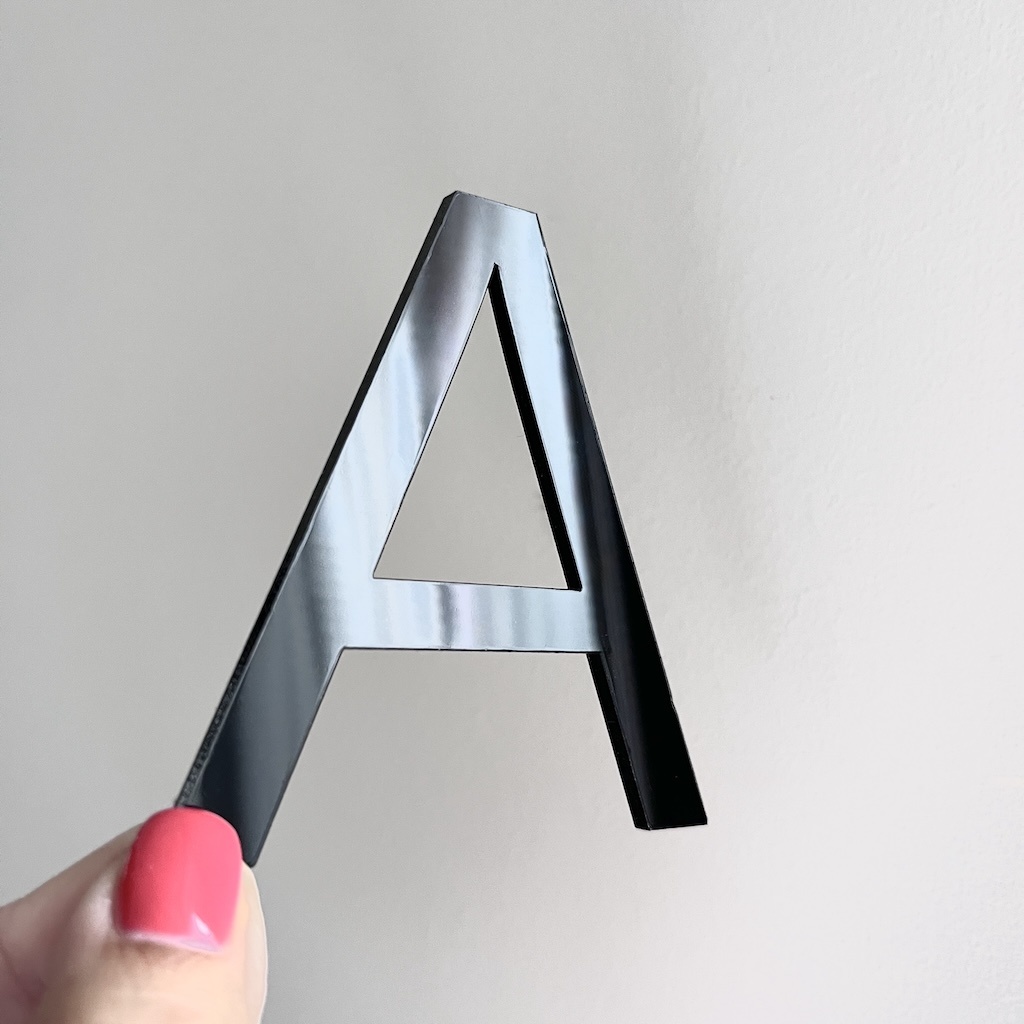 Adhesive Black or White Acrylic Letters & Numbers–Custom Name Sign |Laser Cut Alphabet