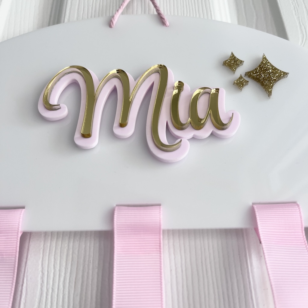 Acrylic Hair Bow Organized Personalized