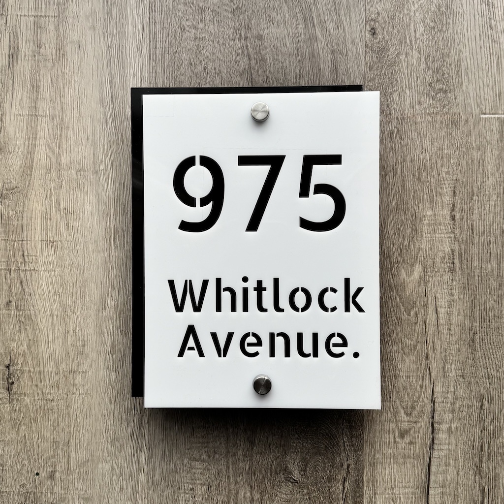 Acrylic House number sign