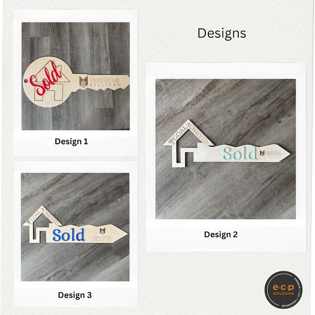 Custom Realtor Sold Key Sign | Sold Sign with Logo | Real Estate Closing Gift