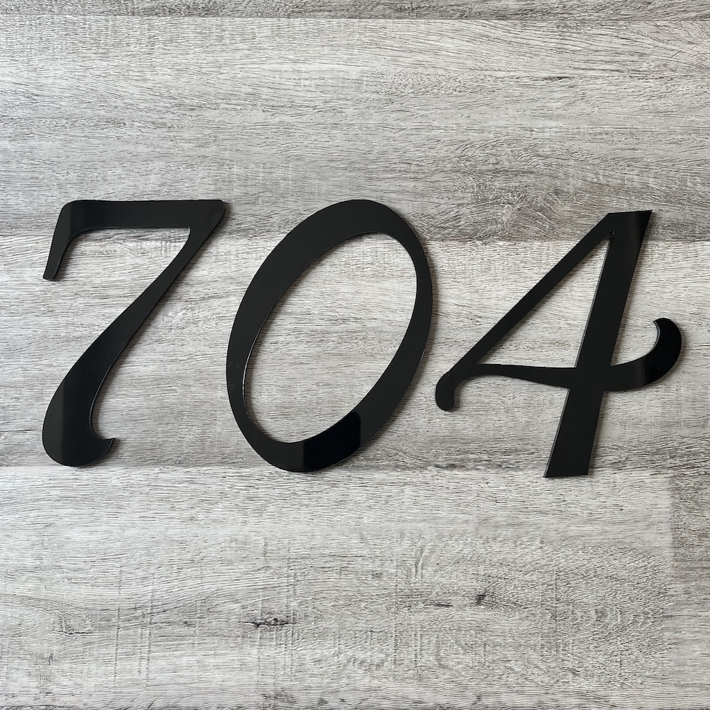 Acrylic House Number Sign | Floating Address Sign | Black or White Acrylic