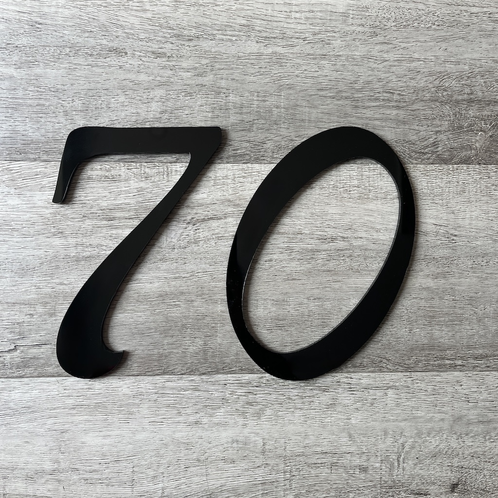 Acrylic House Number Sign | Floating Address Sign | Black or White Acrylic
