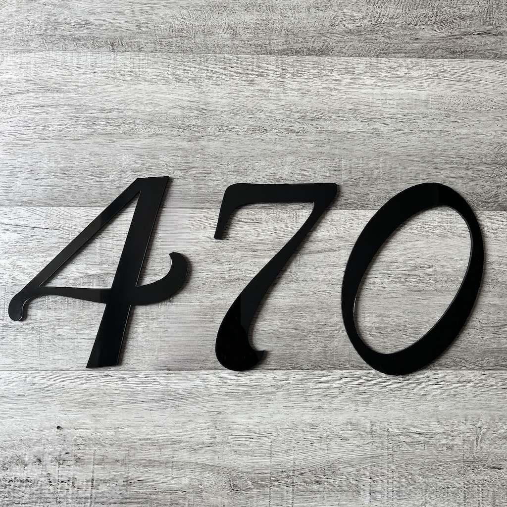 Acrylic House Number Sign | Floating Address Sign | Black or White Acrylic
