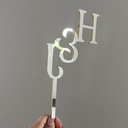 Double-Sized Mirror Acrylic Cake Topper | Monogram Letter | Custom Initials topper | Elegant Party Decoration | Custom Cake Topper