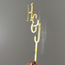 Double-Sized Mirror Acrylic Cake Topper | Monogram Letter | Custom Initials topper | Elegant Party Decoration | Custom Cake Topper
