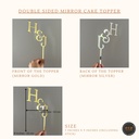 Double-Sized Mirror Acrylic Cake Topper | Monogram Letter | Custom Initials topper | Elegant Party Decoration | Custom Cake Topper