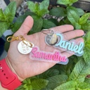 Custom 3D Acrylic Name Keychain | Backpack Name Tag | Travel Accesories Keychain