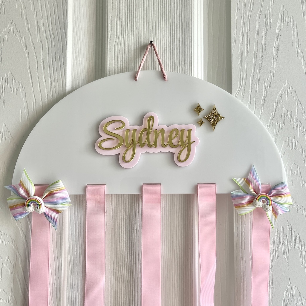 Acrylic Hair Bow Organized Personalized