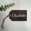 3D Personalized Stocking Wood Tag with Acrylic Name