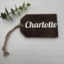 3D Personalized Stocking Wood Tag with Acrylic Name