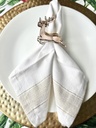 Christmas Napkin Ring, Reversible Deer Mirror Rose Gold and Gold, Set of 4 Pieces, 4.5 mm Thickness, Acrylic Mirror Gold/Rose Gold Accent 3 mm Thickness, DIY Decorations, Home Decor