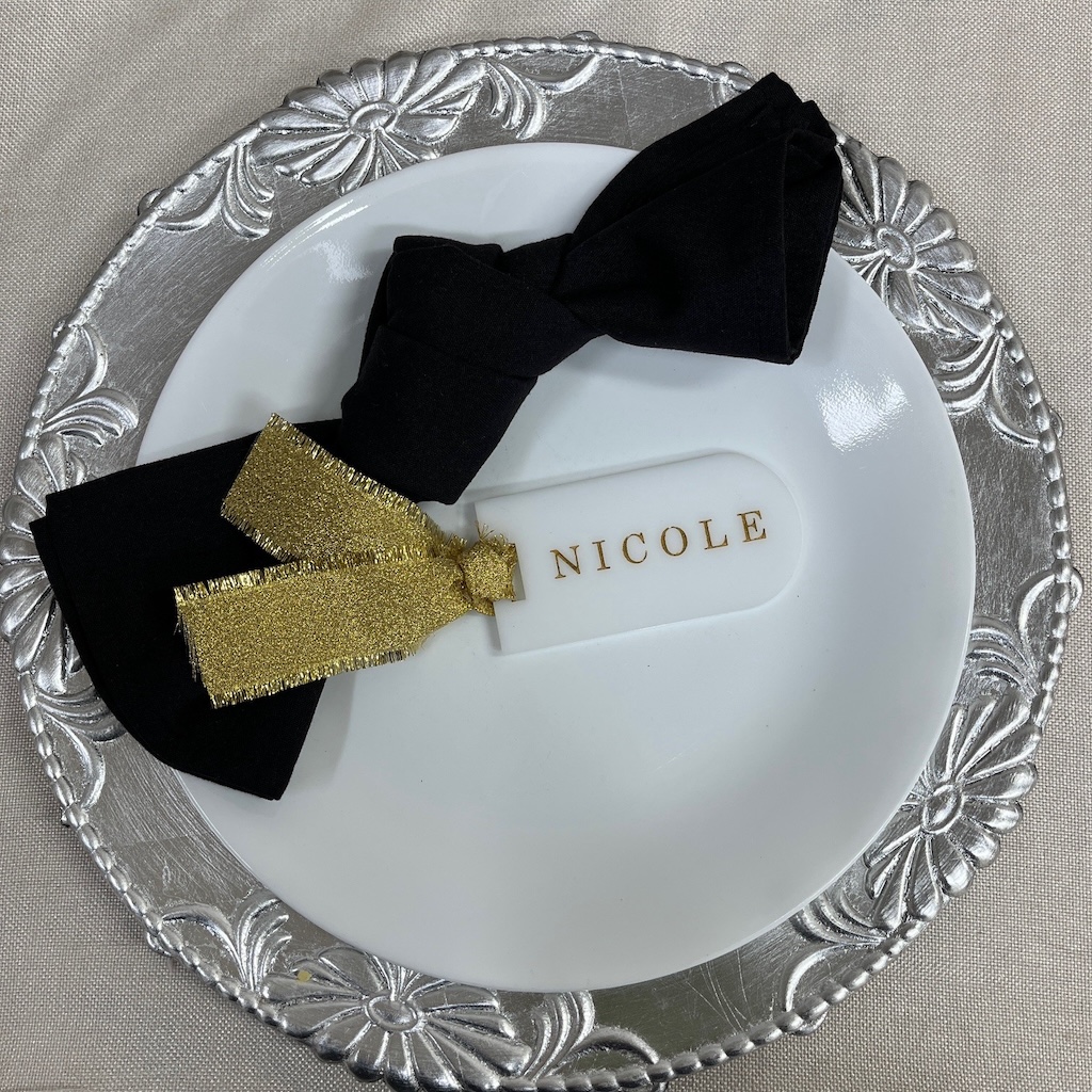 Personalized  Acrylic Tag’s names, with engraving and handcrafted  acrylic paint technique