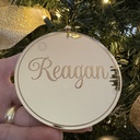 Personalized Christmas Ornament - Handcrafted, laser and engraving in Acrylic Mirror