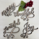 Set of 4 Wood christmas words for dinning setting